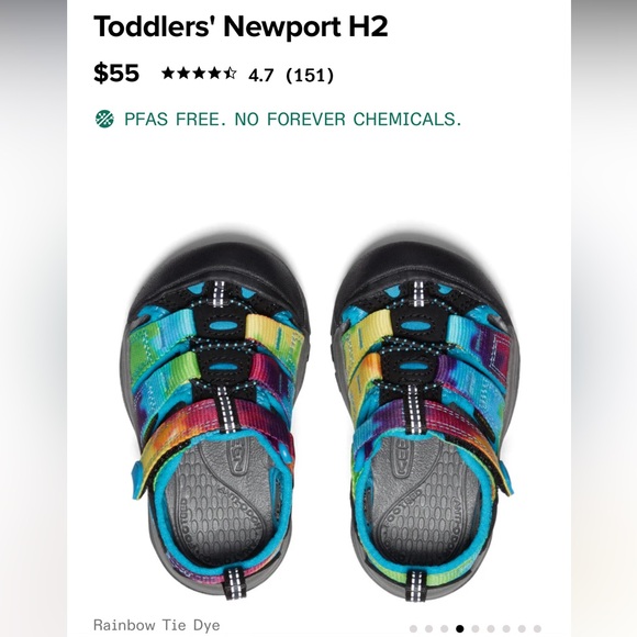 Keen Newport Toddler Rainbow Tie Dye Sandals - Picture 9 of 10